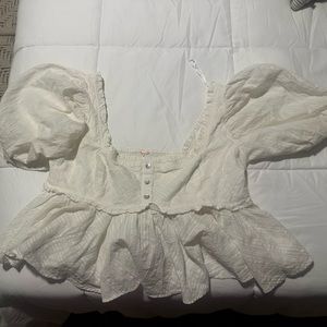 free people boho white top!!!!